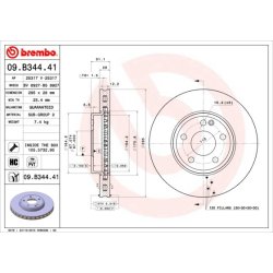 Brake Disc BREMBO 09.B344.41 OE Ref 246421011207