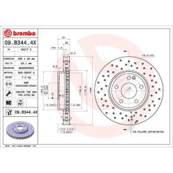 Brake Disc BREMBO 09.B344.4X OE Ref 246421011207