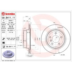 Brake Disc BREMBO 09.B411.11 OE Ref 34216855236