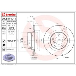 Brake Disc BREMBO 09.B414.11 OE Ref 34216855005