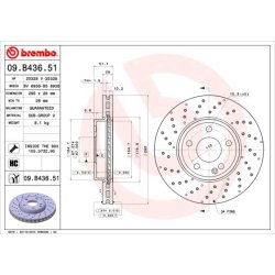 Brake Disc BREMBO 09.B436.51 OE Ref 246421251207