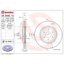 Brake Disc BREMBO 09.B496.11 OE Ref 402065X00A