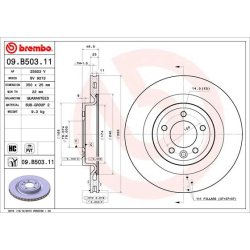 Brake Disc BREMBO 09.B503.11 OE Ref LR099036