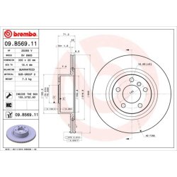 Brake Disc BREMBO 09.B569.11 OE Ref 34206868936