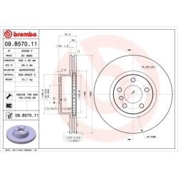 Brake Disc BREMBO 09.B570.11 OE Ref 34106879122