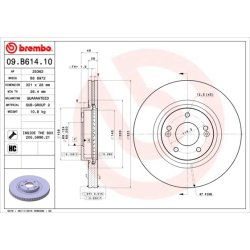 Brake Disc BREMBO 09.B614.10 OE Ref 517122W700