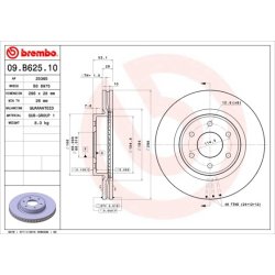 Brake Disc BREMBO 09.B625.10 OE Ref 40206JR70C