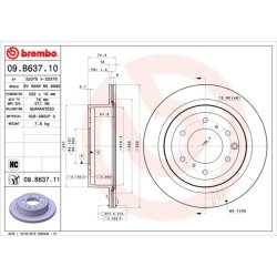 Brake Disc BREMBO 09.B637.11 OE Ref 4615A037