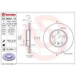 Brake Disc BREMBO 09.B645.11 OE Ref 34119811537