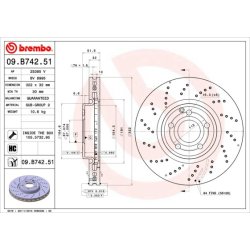 Brake Disc BREMBO 09.B742.51 OE Ref 2184210312