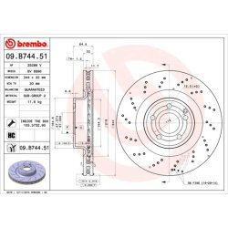 Brake Disc BREMBO 09.B744.51 OE Ref 1724210212
