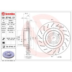 Brake Disc BREMBO 09.B746.51 OE Ref 000421151207