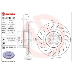 Brake Disc BREMBO 09.B746.61 OE Ref 2074210012