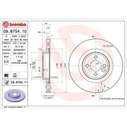Brake Disc BREMBO 09.B754.11 OE Ref 34116784366