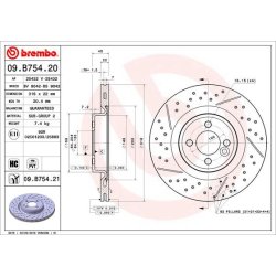 Brake Disc BREMBO 09.B754.21 OE Ref 34116855782