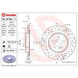 Brake Disc BREMBO 09.B788.11 OE Ref A1724230112
