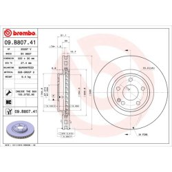 Brake Disc BREMBO 09.B807.41 OE Ref 246421261207