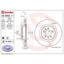 Brake Disc BREMBO 09.B858.11 OE Ref LR038934