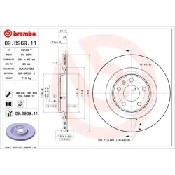 Brake Disc BREMBO 09.B969.11 OE Ref 4H0615601H