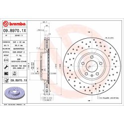 Brake Disc BREMBO 09.B970.1X OE Ref 4G0615301AE