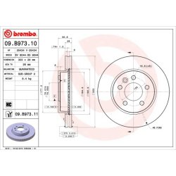 Brake Disc BREMBO 09.B973.11 OE Ref 2H0615301D