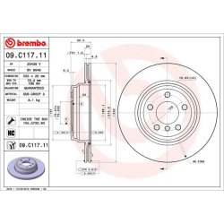 Brake Disc BREMBO 09.C117.11 OE Ref 34216864899