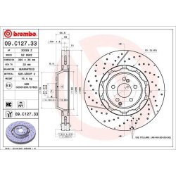 Brake Disc BREMBO 09.C127.33 OE Ref A2224212612