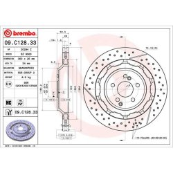 Brake Disc BREMBO 09.C128.33 OE Ref A2224232012