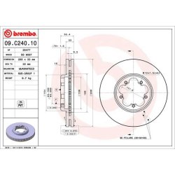 Brake Disc BREMBO 09.C240.10 OE Ref 1842994