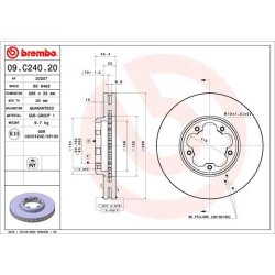 Brake Disc BREMBO 09.C240.20 OE Ref 2221678