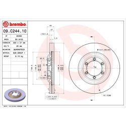 Brake Disc BREMBO 09.C244.10 OE Ref 52091491