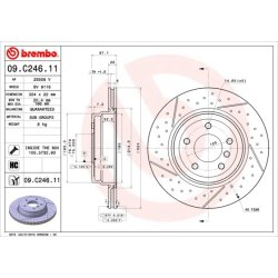 Brake Disc BREMBO 09.C246.11 OE Ref 34216795755