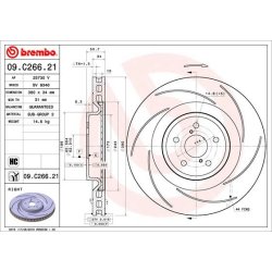 Brake Disc BREMBO 09.C266.21 OE Ref 435120W100