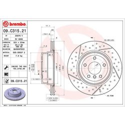 Brake Disc BREMBO 09.C315.21 OE Ref 34216795754