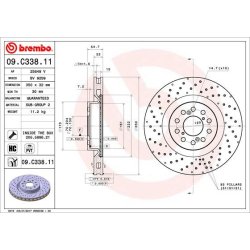 Brake Disc BREMBO 09.C338.11 OE Ref 45251TV8E02