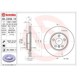 Brake Disc BREMBO 09.C349.11 OE Ref 34116866297