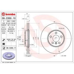 Brake Disc BREMBO 09.C350.11 OE Ref 34116799351