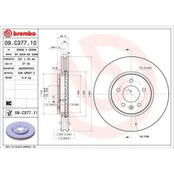 Brake Disc BREMBO 09.C377.11 OE Ref 13586854