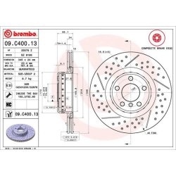 Brake Disc BREMBO 09.C400.13 OE Ref 34206797598