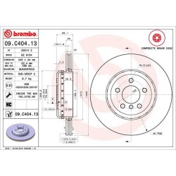 Brake Disc BREMBO 09.C404.13 OE Ref 34216775289