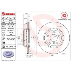 Brake Disc BREMBO 09.C410.13 OE Ref 34116896652