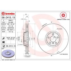 Brake Disc BREMBO 09.C412.13 OE Ref 34116782067