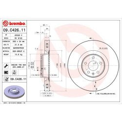 Brake Disc BREMBO 09.C426.11 OE Ref 4G0615301C