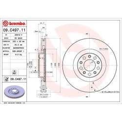Brake Disc BREMBO 09.C497.11 OE Ref 50556528
