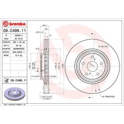 Brake Disc BREMBO 09.C499.11 OE Ref 4351248110