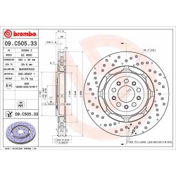 Brake Disc BREMBO 09.C505.33 OE Ref 50571047