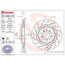 Brake Disc BREMBO 09.C506.33 OE Ref 50571044