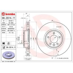 Brake Disc BREMBO 09.C514.11 OE Ref LR161889