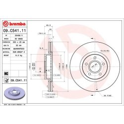 Brake Disc BREMBO 09.C541.11 OE Ref 1825134