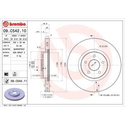 Brake Disc BREMBO 09.C542.11 OE Ref 1724956